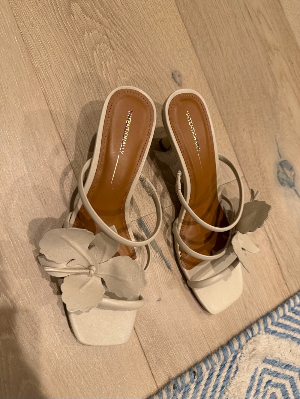 INTENTIONALLY BLANK Cream Floral Strappy Heeled Sandals